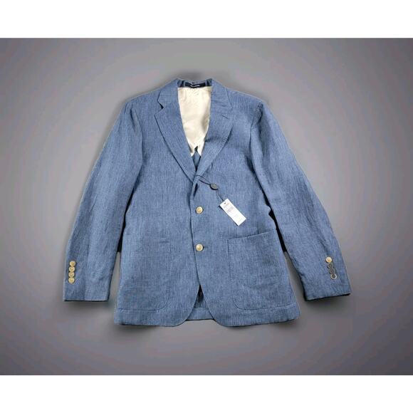 Todd Snyder Madison Italian Linen Suit Jacket 36S Chambray Blue NWT $498